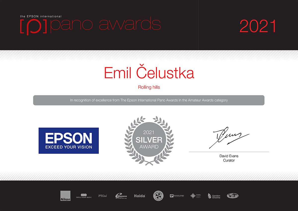 Certifikát stříbrný odznak The EPSON Pano Awards 2021