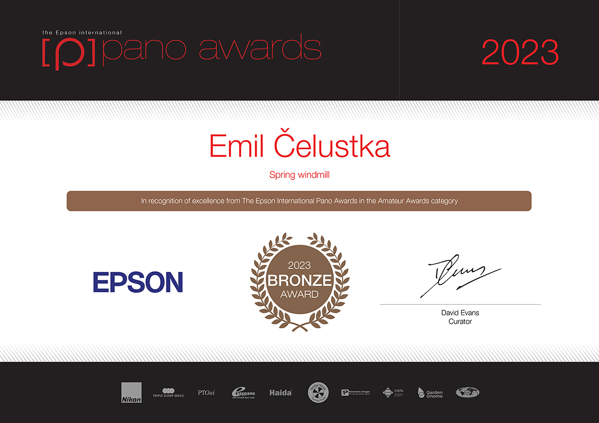 Certifikát bronzový odznak The EPSON Pano Awards 2023