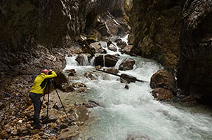 Photo shoot in the Partnachklamm gorge