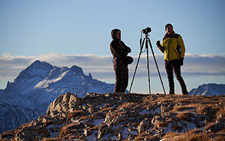Moments after a morning photo shoot in the Dolomites